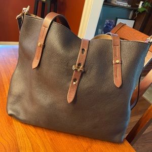 Massimo Dutti brown leather bag